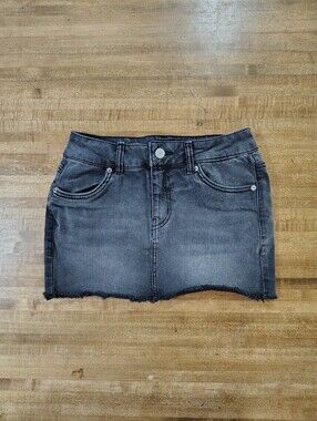 REFUGE Washed Black Denim Mini Skirt Size XS
